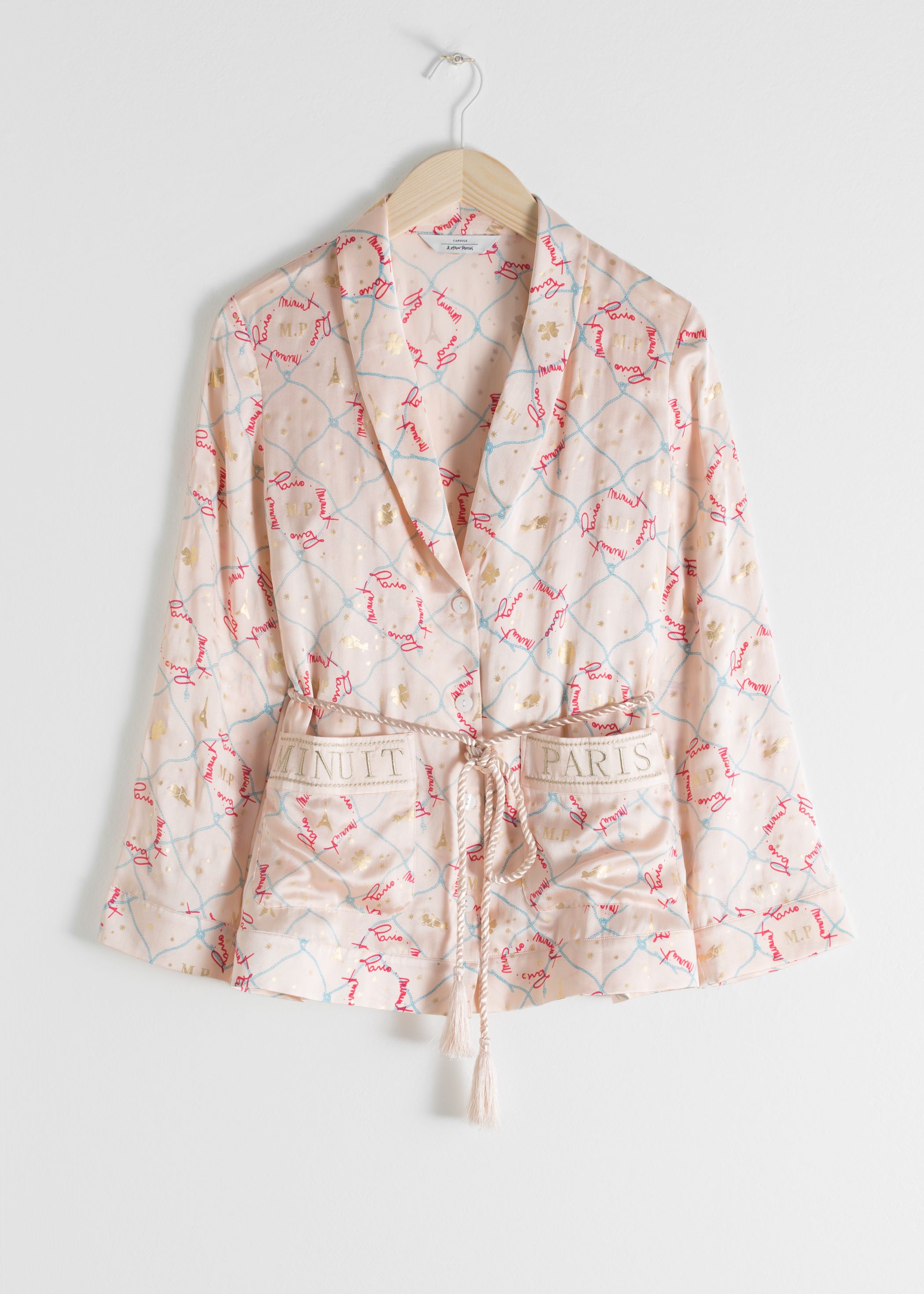 Belted Silk Lounge Shirt