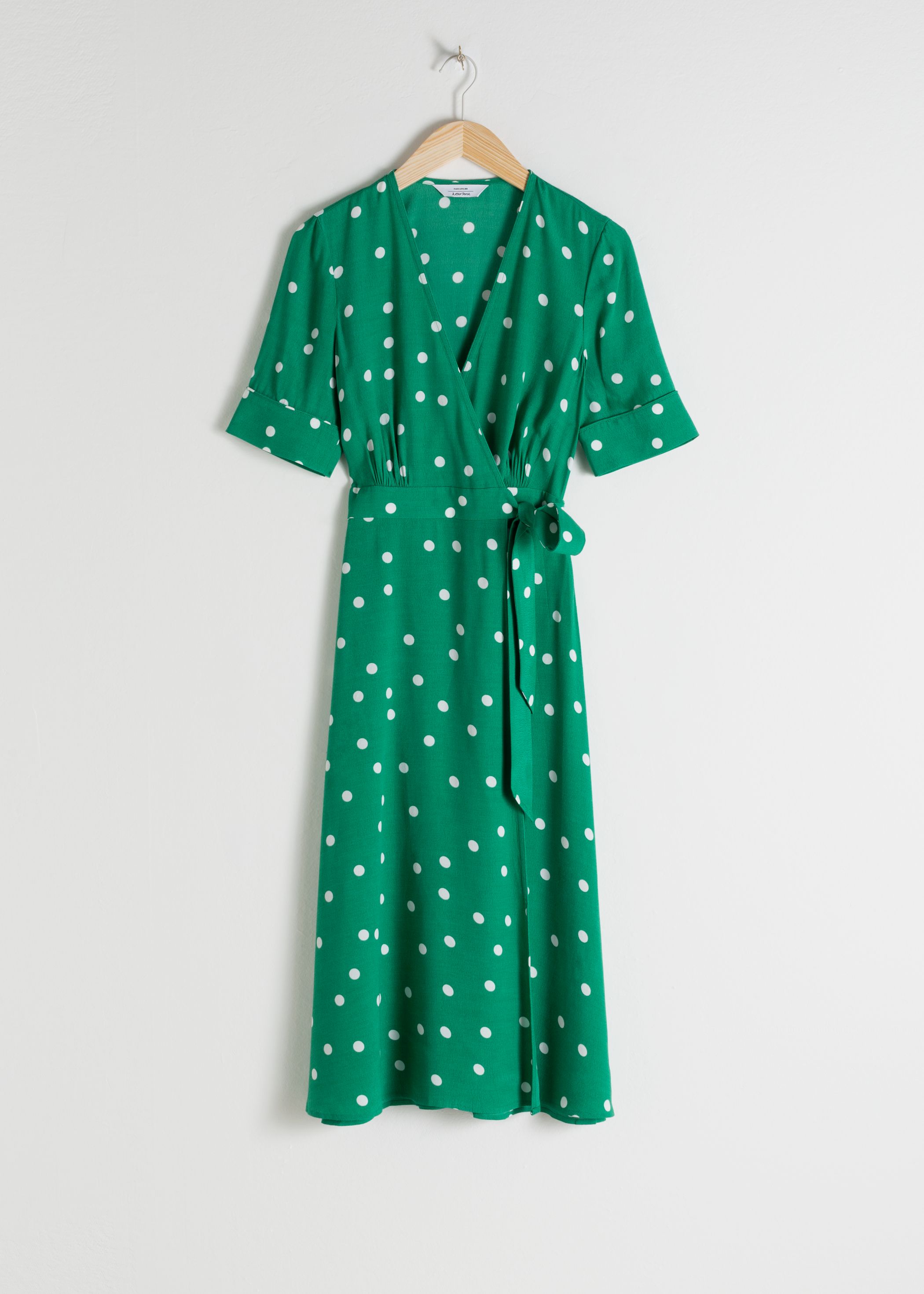 Polka Dot Midi Wrap Dress