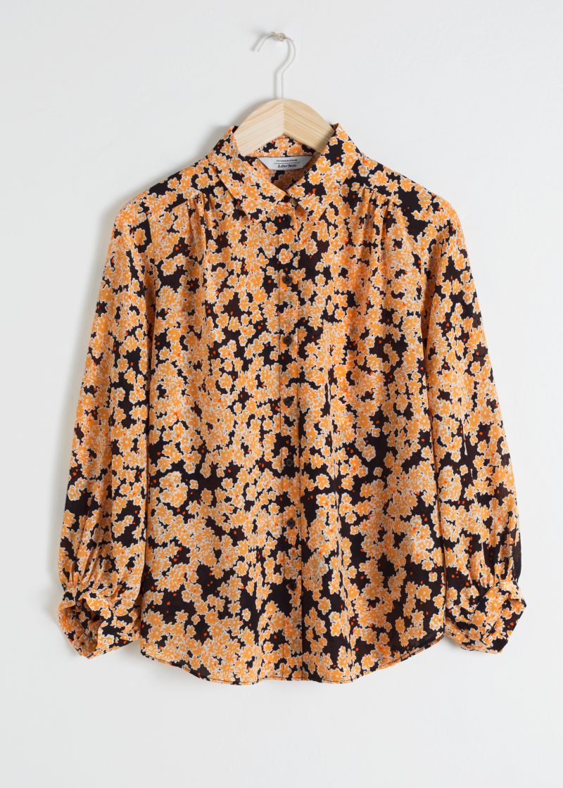 Printed Silk Button Up