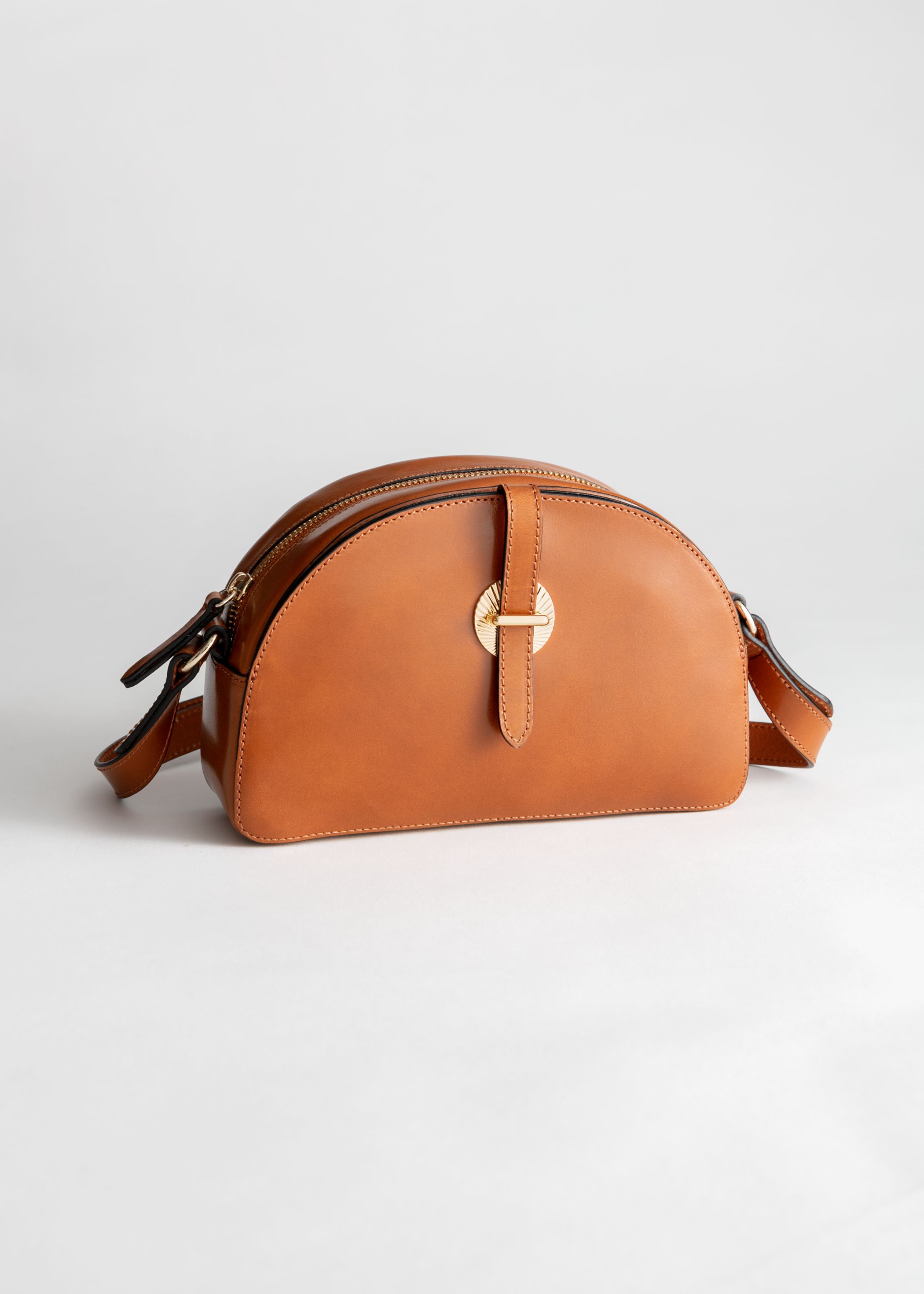 Leather Half Moon Crossbody Bag