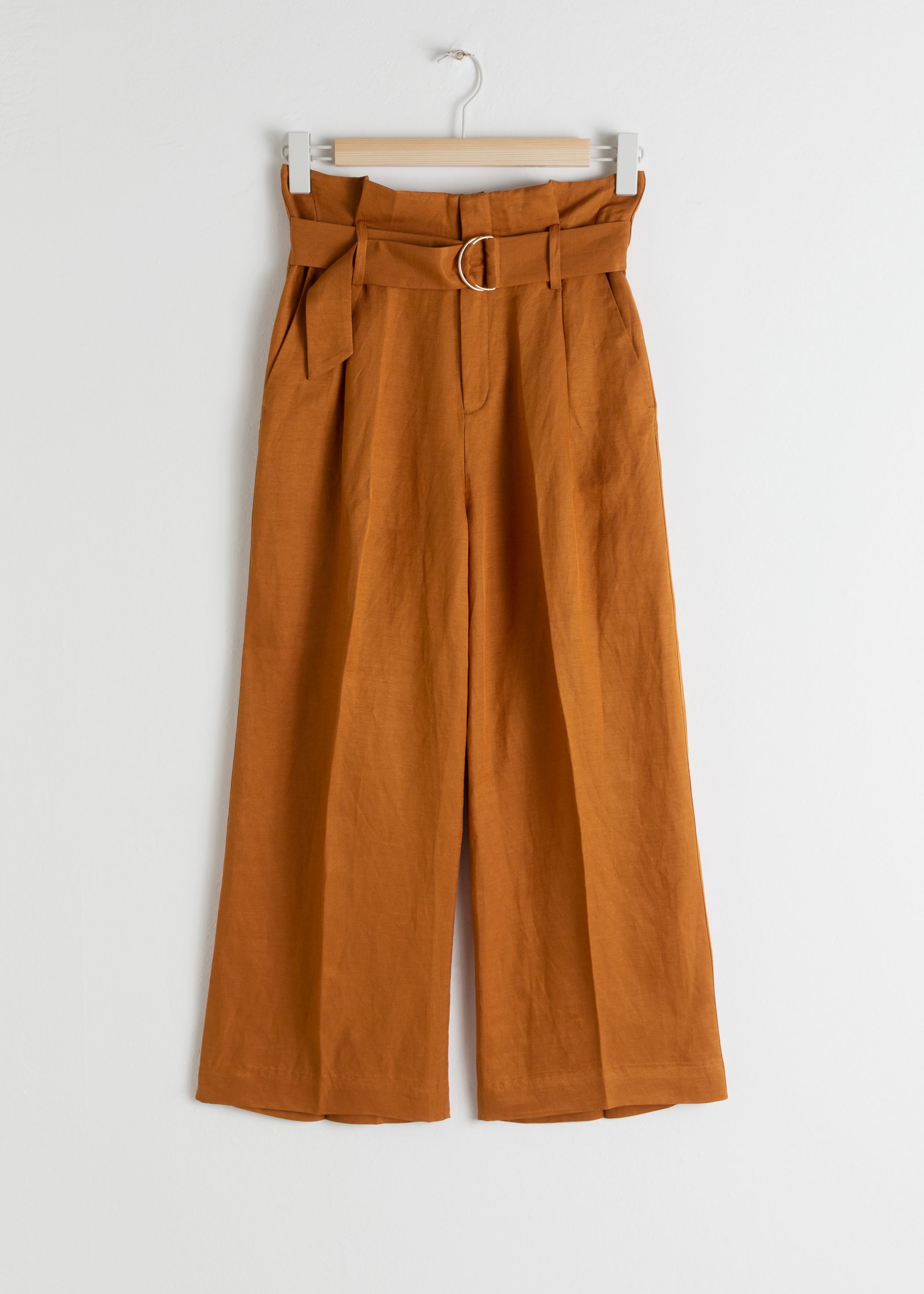 Cropped Paperbag Waist Trousers