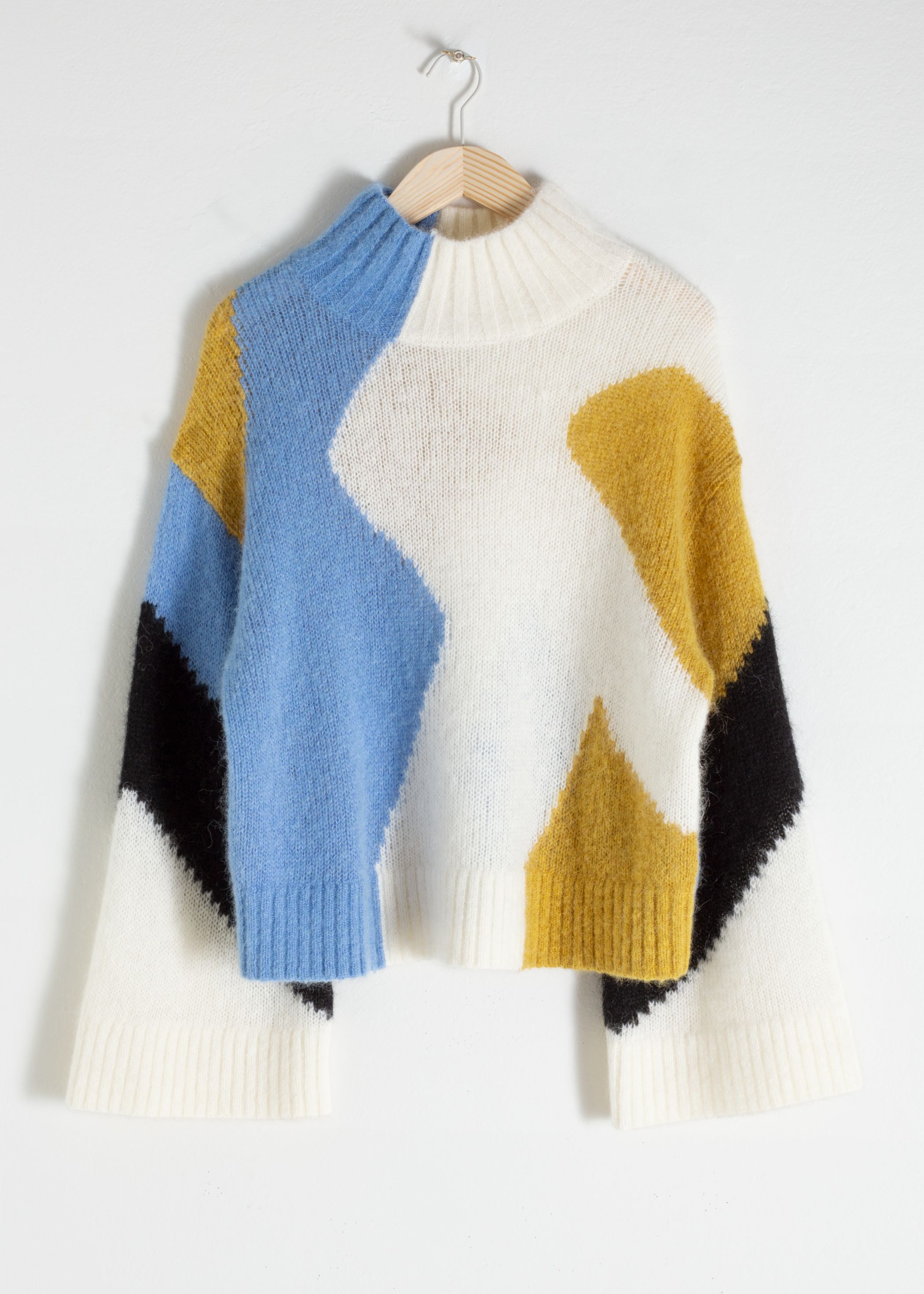 Colour Block Mock Neck Sweater