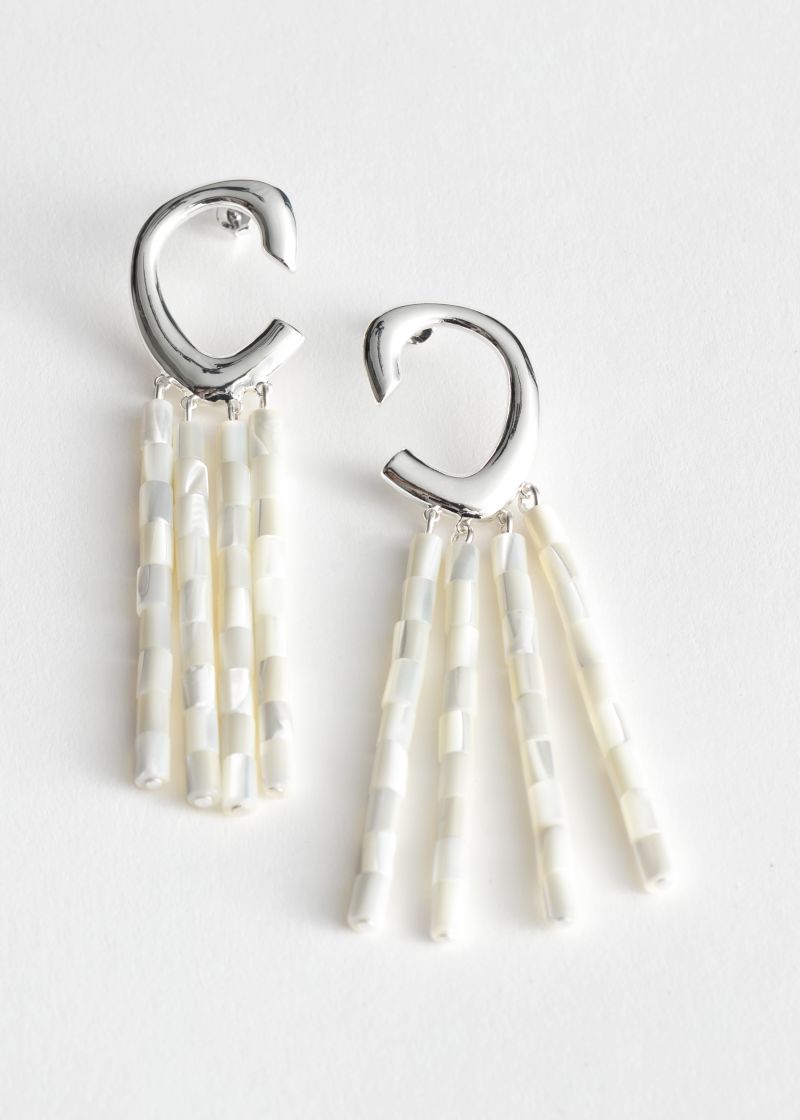 Shell Fringe Pendant Earrings
