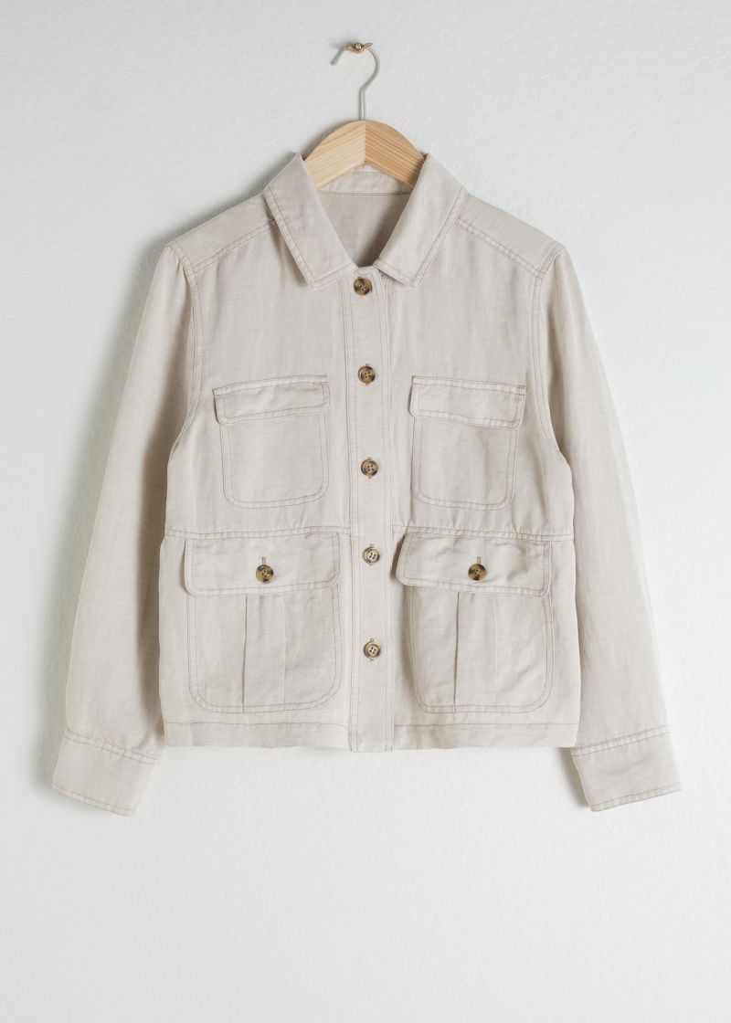 Linen Blend Workwear Jacket