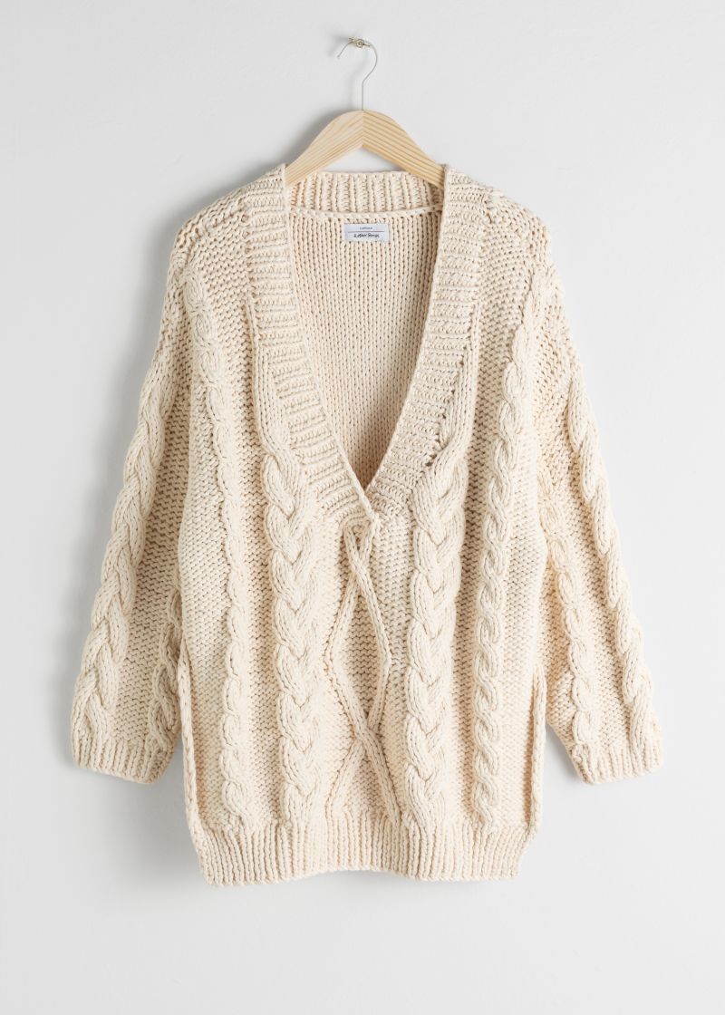 Pullover aus Biobaumwolle mit Zopfmuster