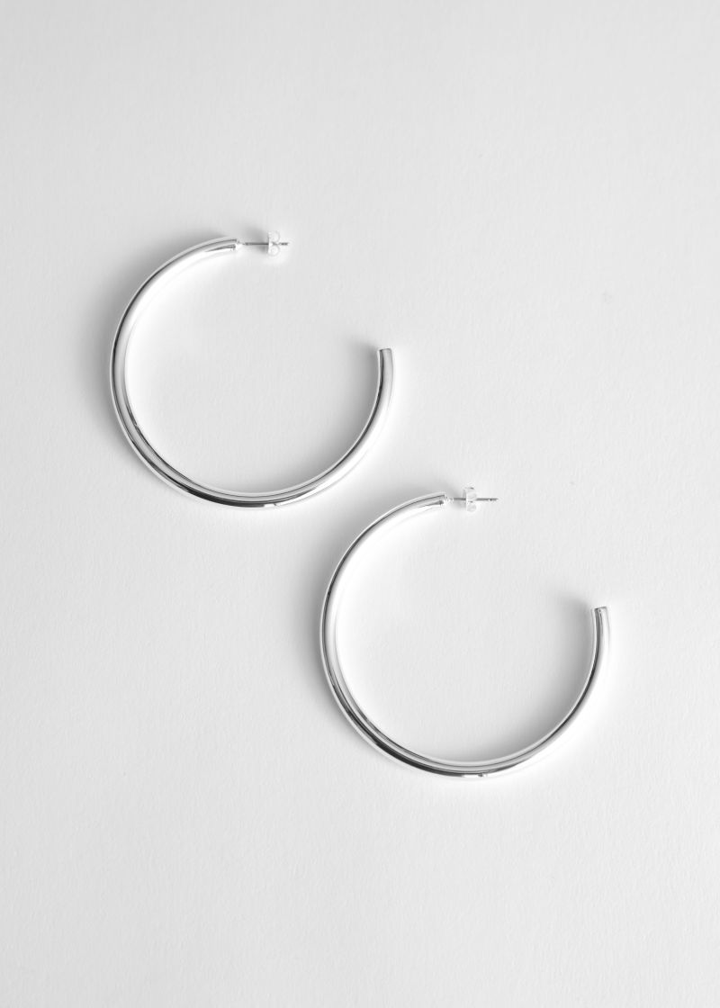 Medium Thick Hoop Earrings