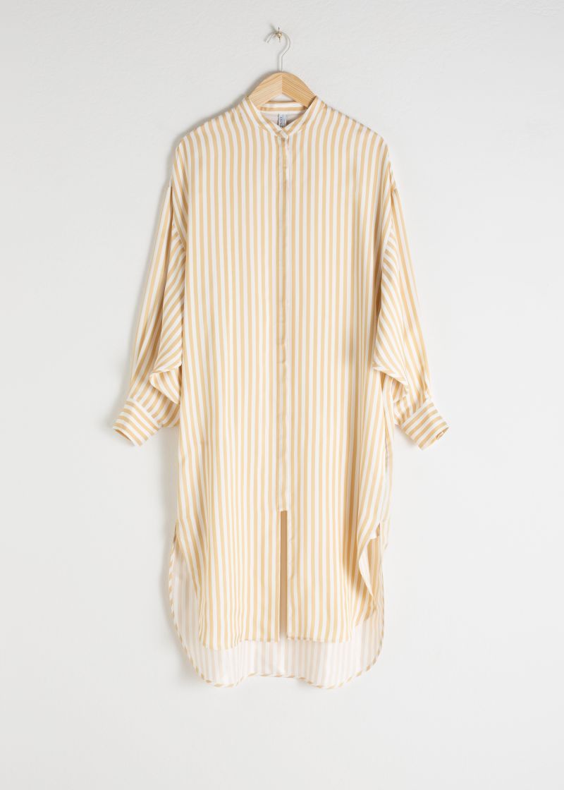 Striped Button Up Midi Dress