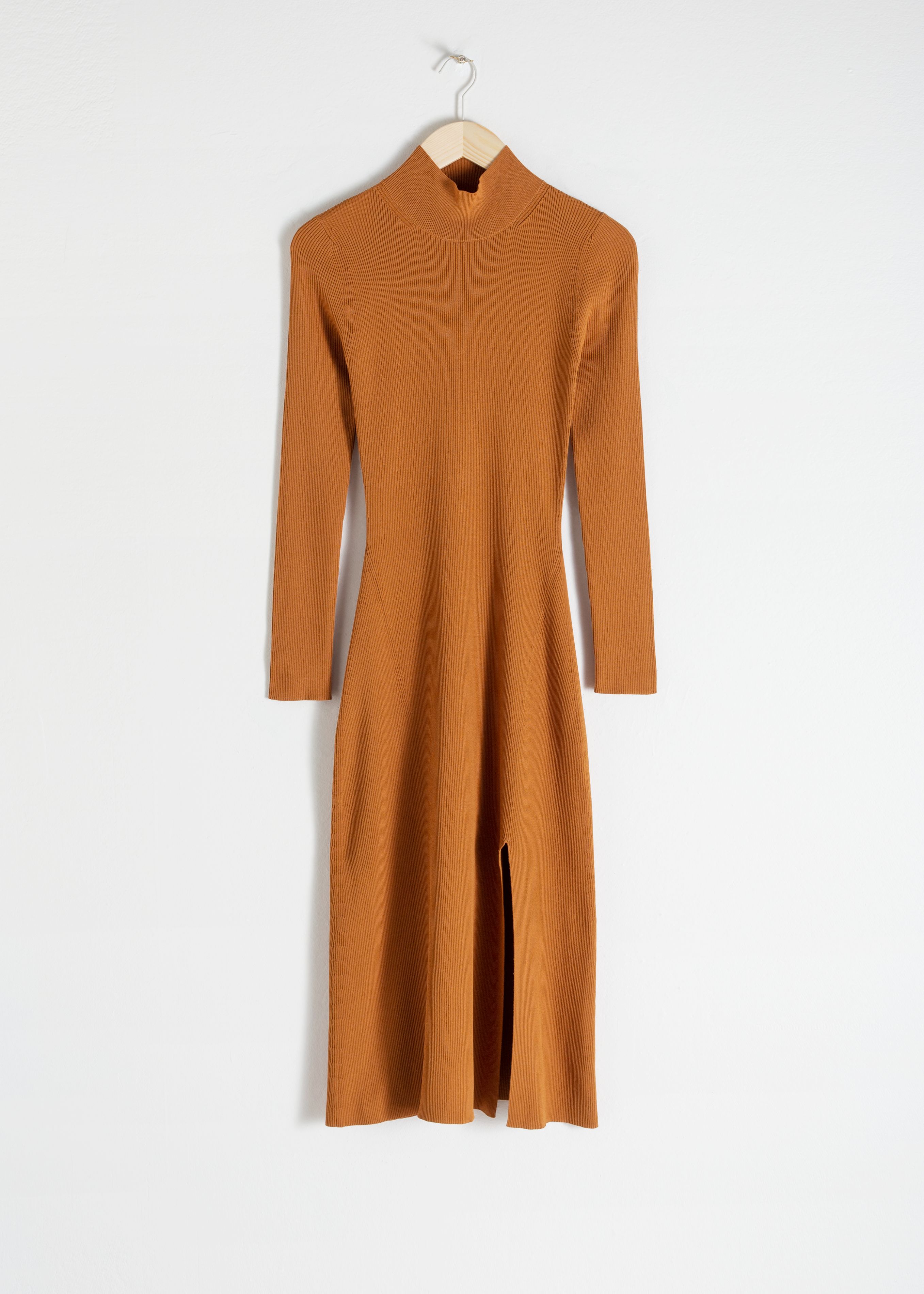 Ribbed Turtleneck Midi Dress