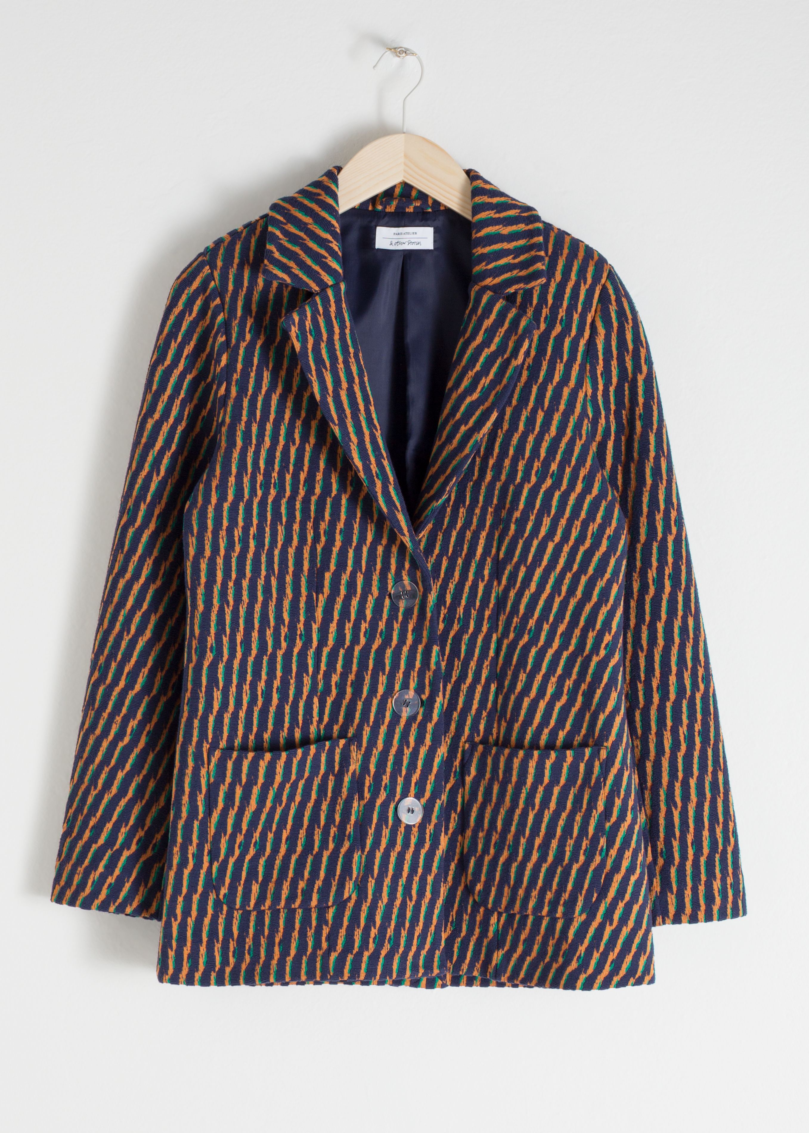 Striped Cotton Blend Blazer