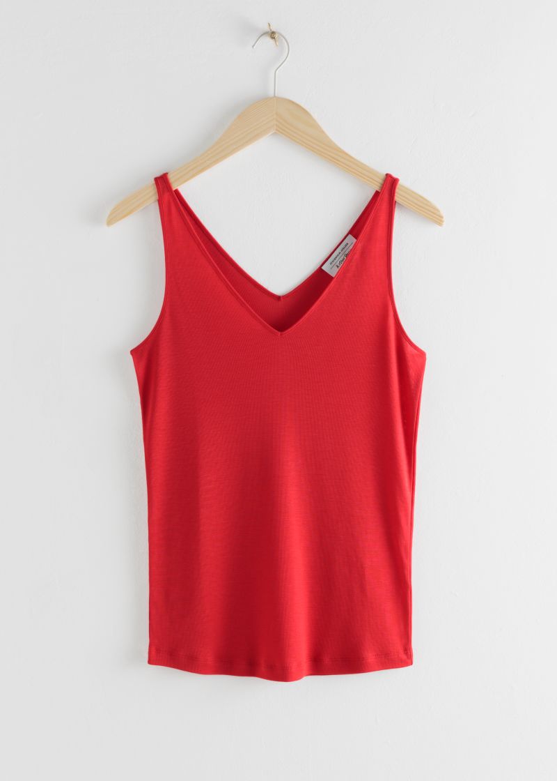 Ribbed V-Neck Top