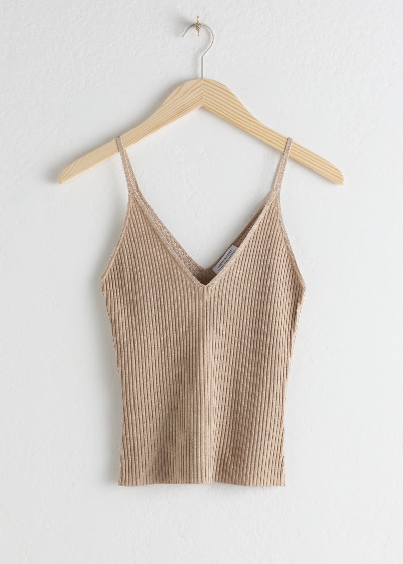 V-Cut Rib Knit Tank