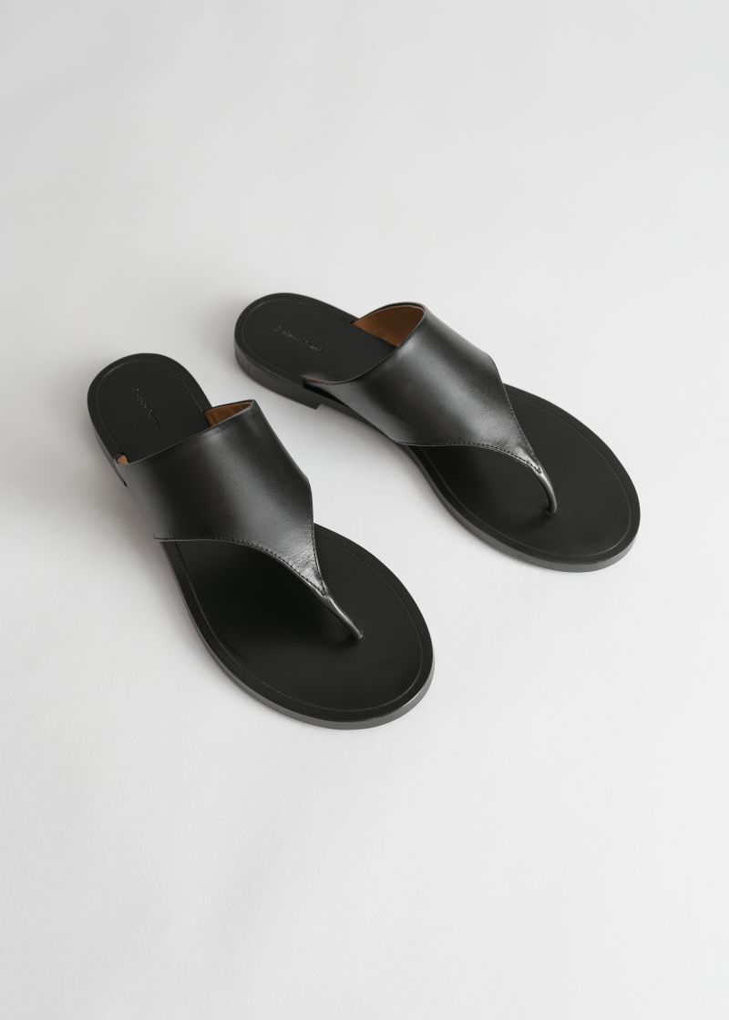 T-Bar Strap Leather Sandals