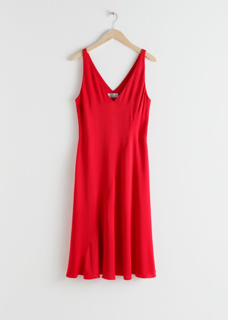Sleeveless Bias Cut Midi Dress