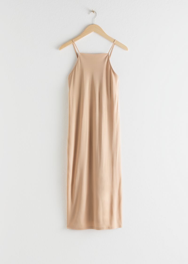 Square Neck Midi Slip Dress