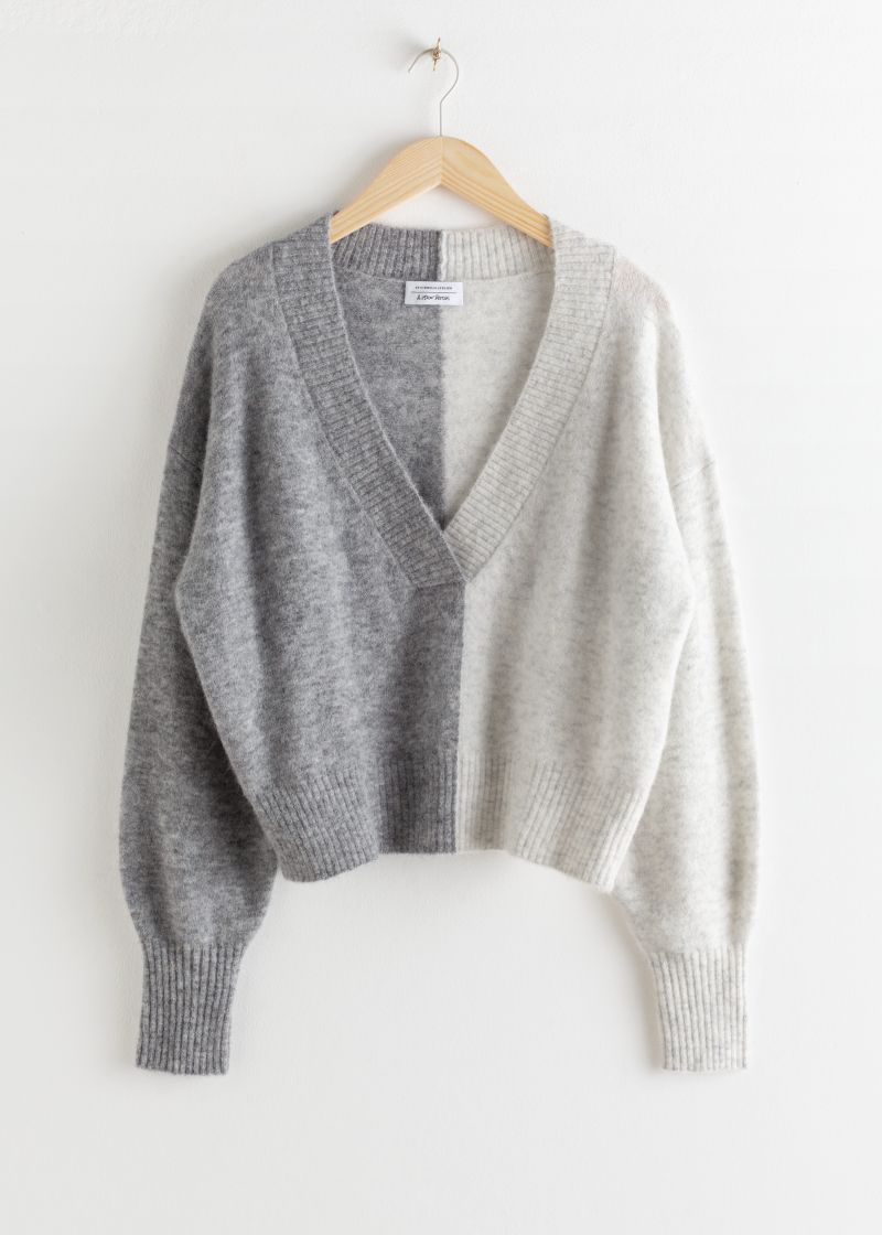 Colour Block V-Neck Sweater