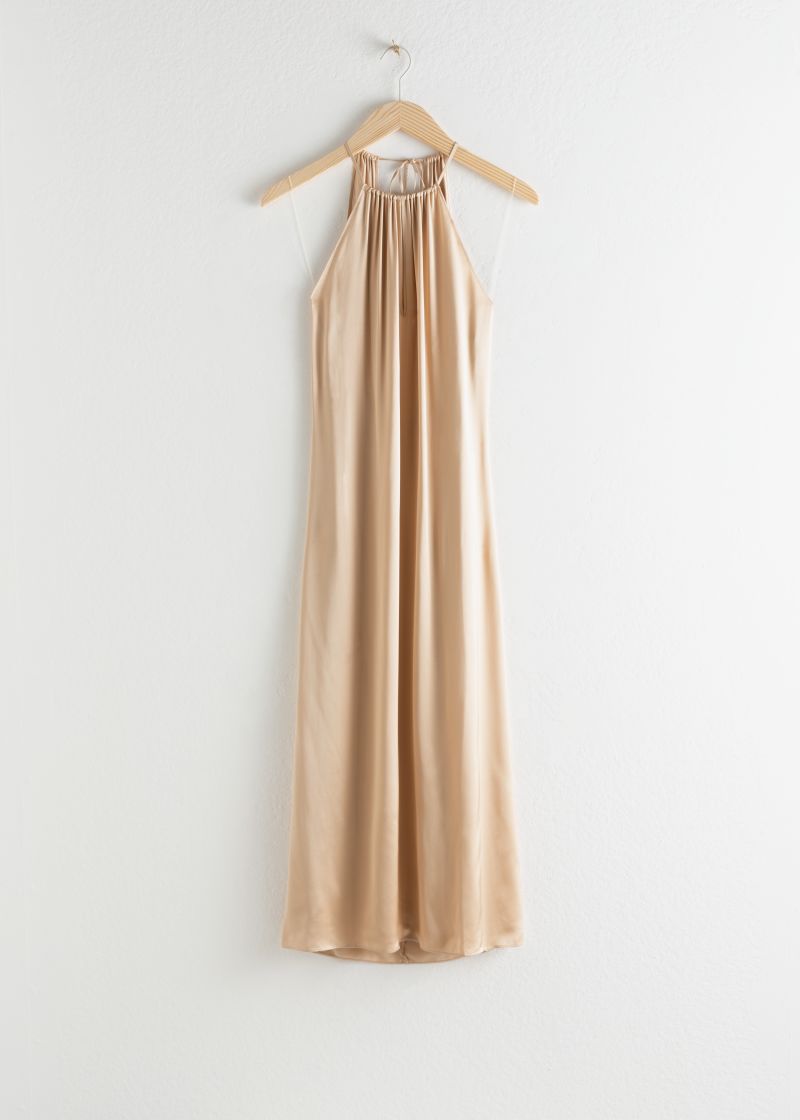 Gathered Halter Dress
