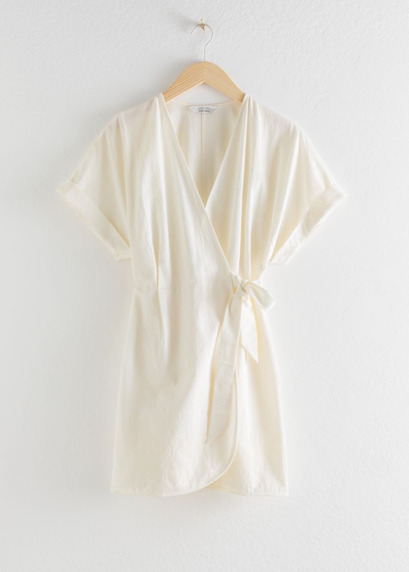 Organic Cotton Wrap Mini Dress