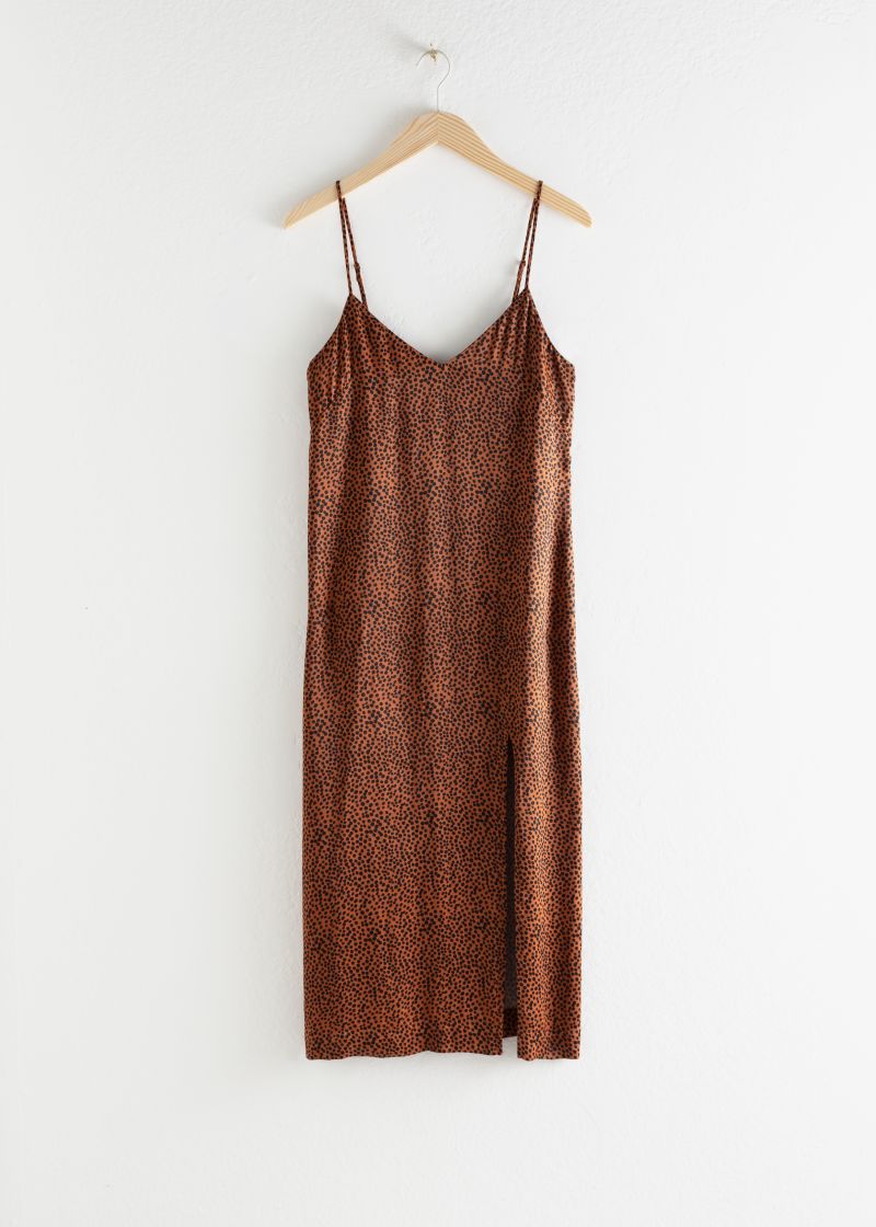 Printed Midi Slip Dress