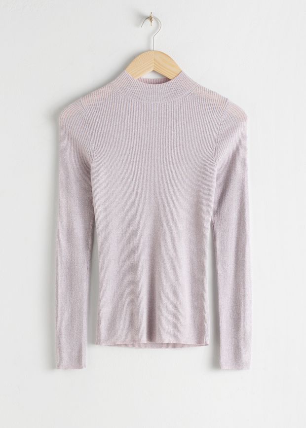 Viscose Blend Mock Neck Sweater