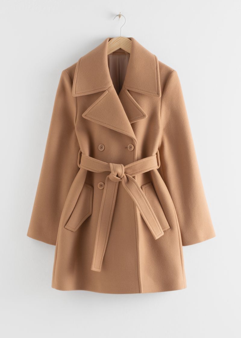 Double Breasted Belted Coat