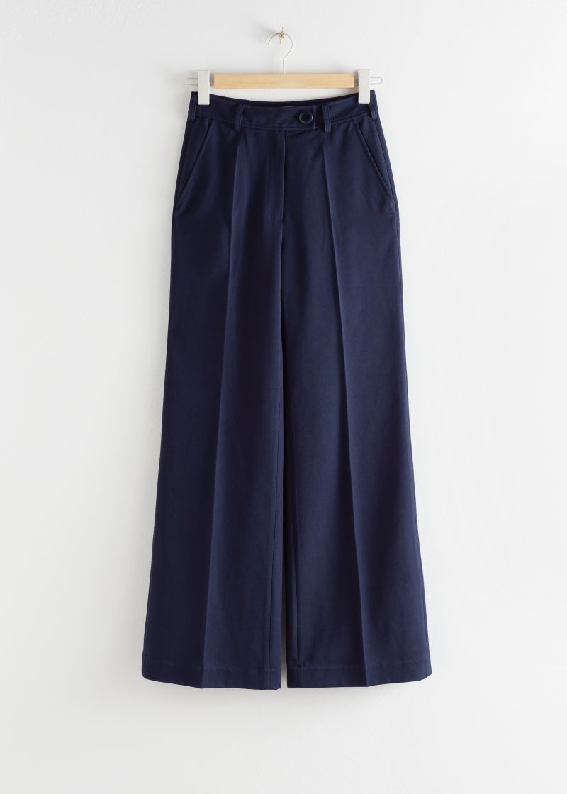 Tailored Twill Flare Trousers