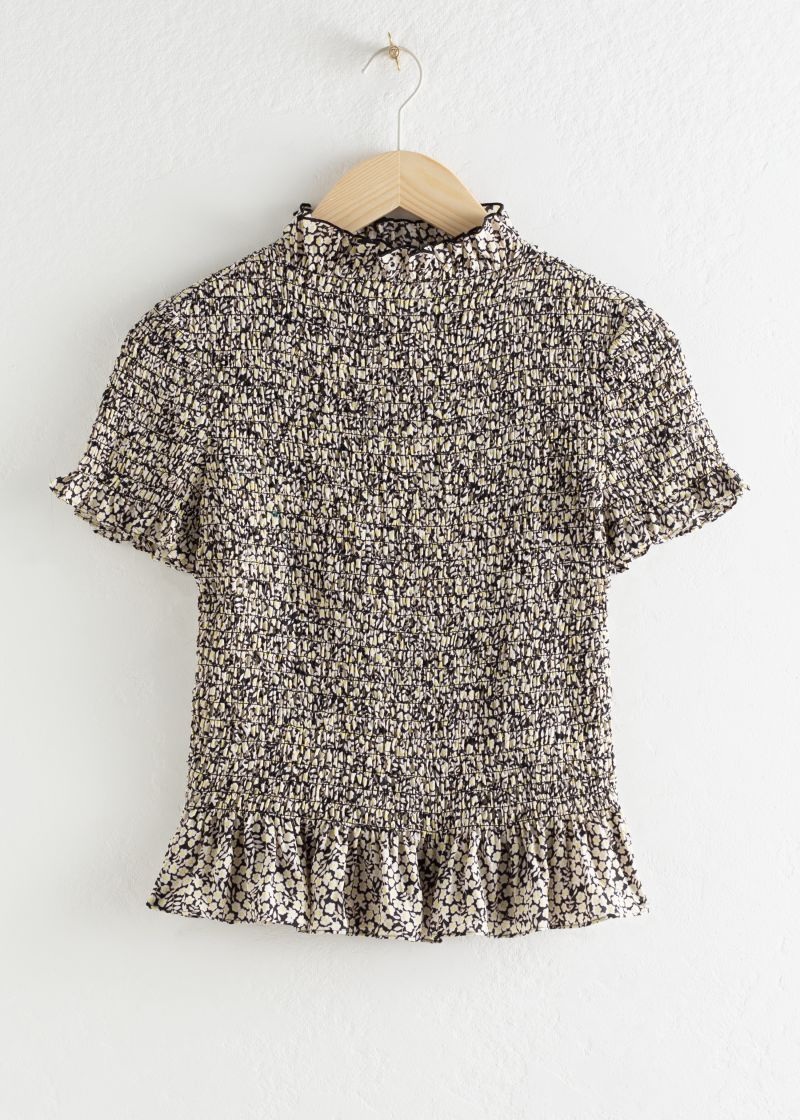 Fitted Smocked Ruffle Top