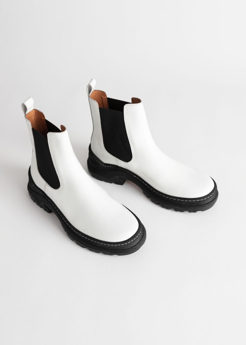 Chunky Platform Leather Chelsea Boots