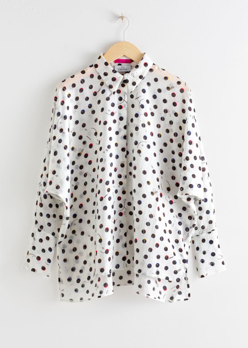 Bedruckte Oversize-Bluse aus Lyocell-Mix