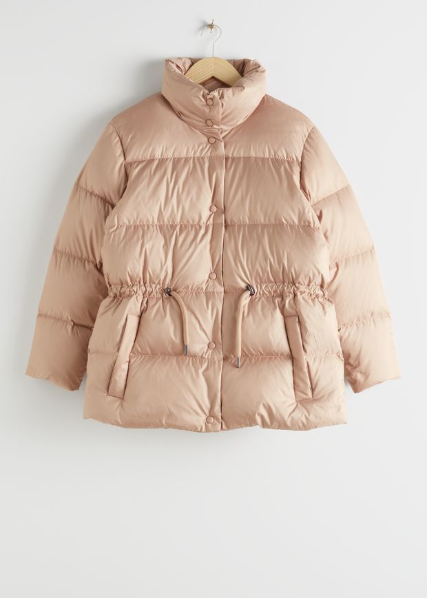 Drawstring Waist Puffer Jacket