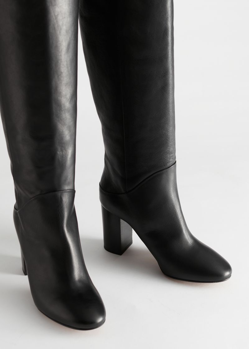 Chrome Free Tanned Leather Knee High Boots
