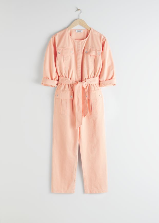 Organic Cotton Tie Belt Jumpsuit