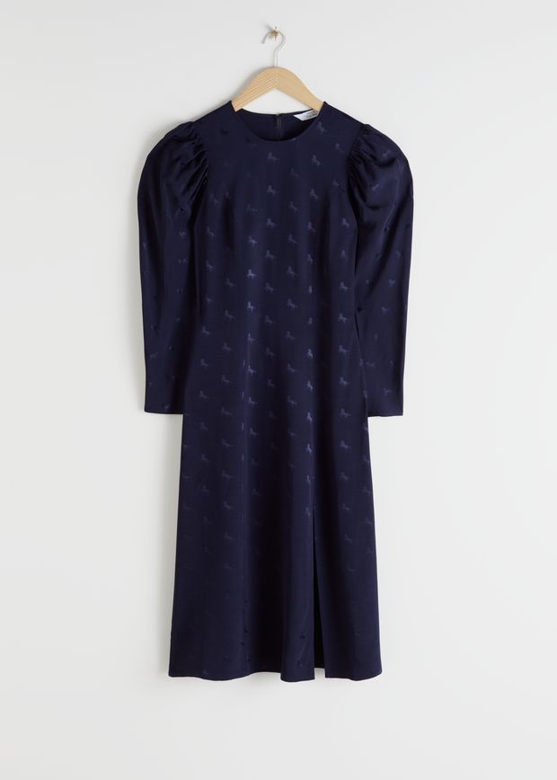 Horse Jacquard Midi Dress