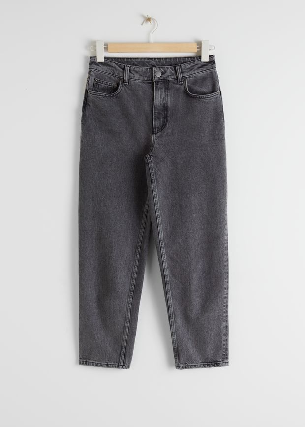 Tapered Cropped High Waist Jeans