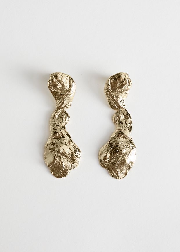 Hammered Finish Dangling Earrings