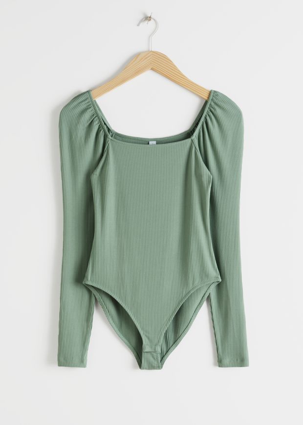 Puff Shoulder Stretch Bodysuit