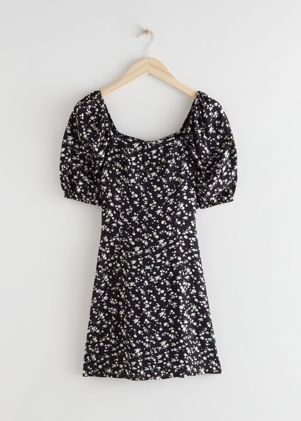 Puff Sleeve Mini Dress