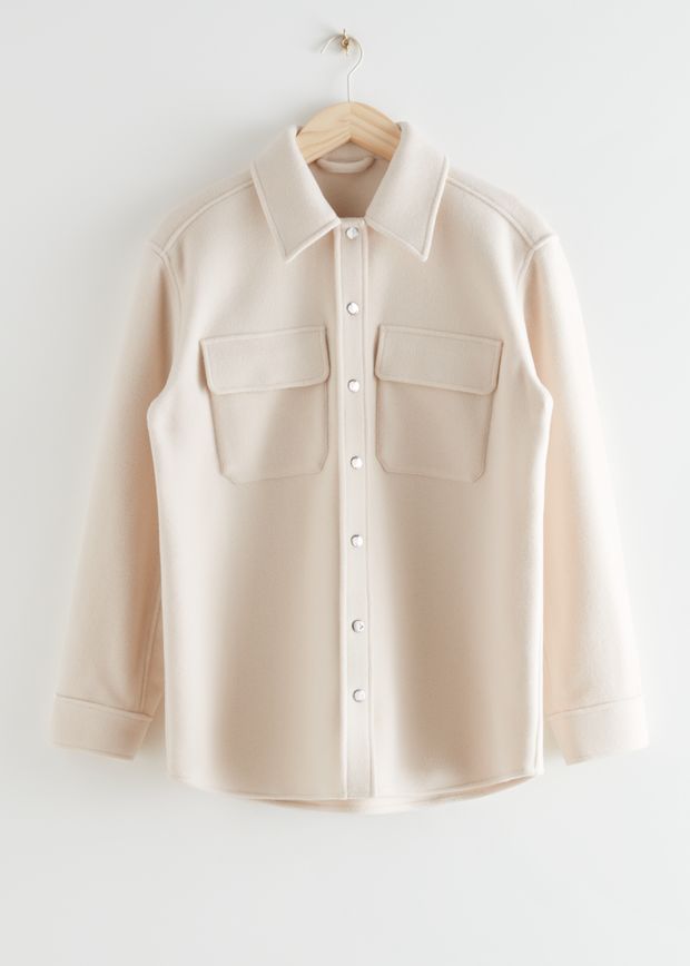 Oversize-Workwear-Hemd aus Woll-Mix