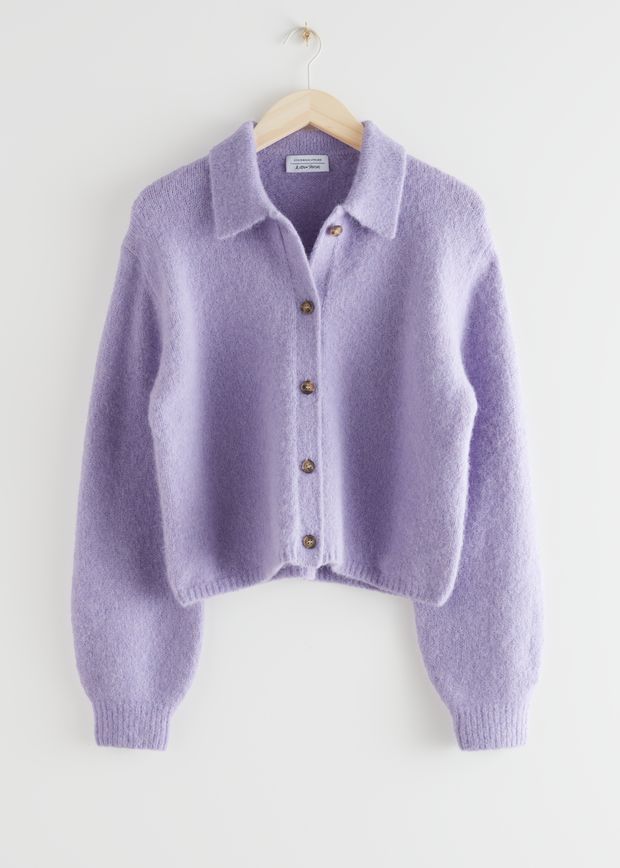 Collared Alpaca Blend Cardigan