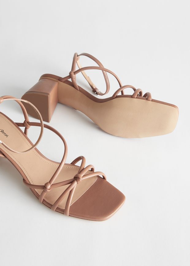 Strappy Leather Heeled Sandals