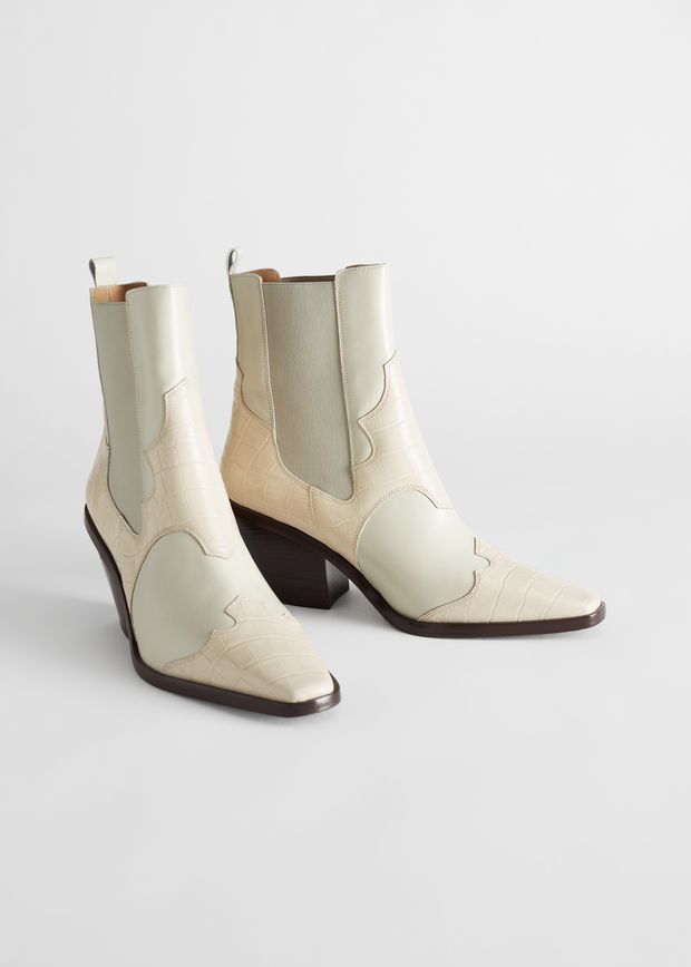 Square Toe Leather Cowboy Boots