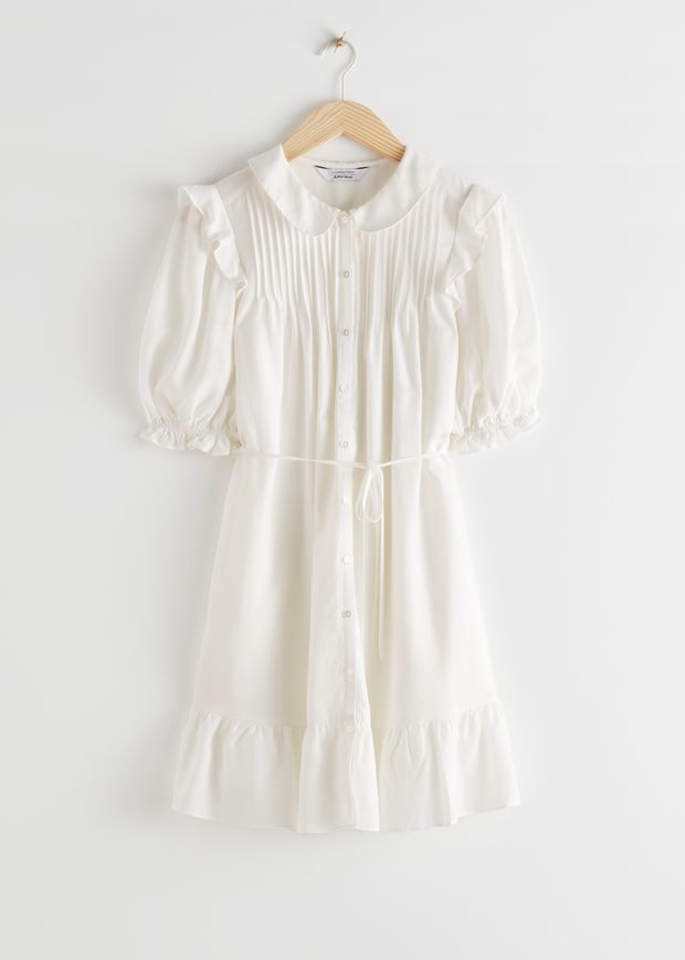 Frilled Puff Sleeve Mini Dress