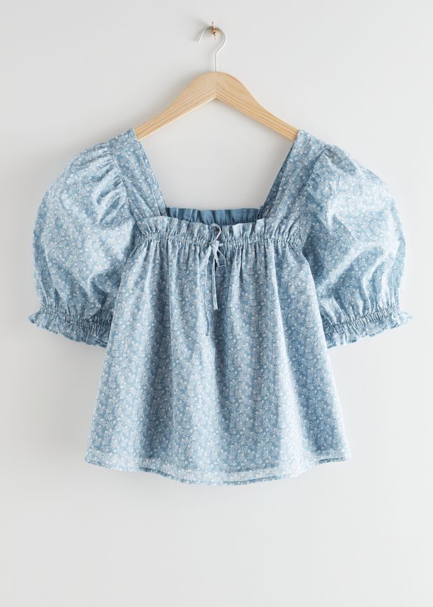 Square Neck Puff Sleeve Top