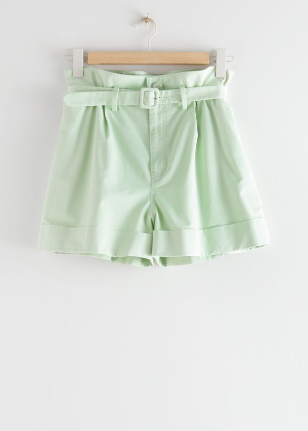 Belted Paperbag Waist Shorts