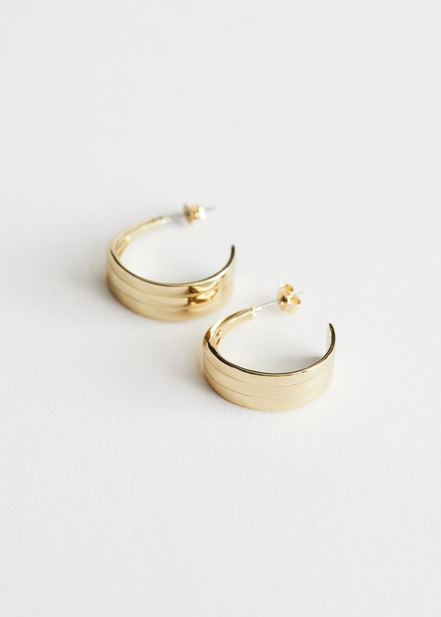 Scored Open Hoop Earings