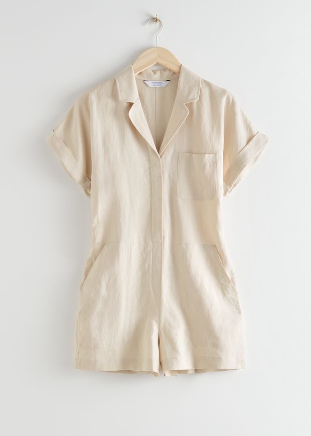 Boxy Lyocell Linen Blend Playsuit
