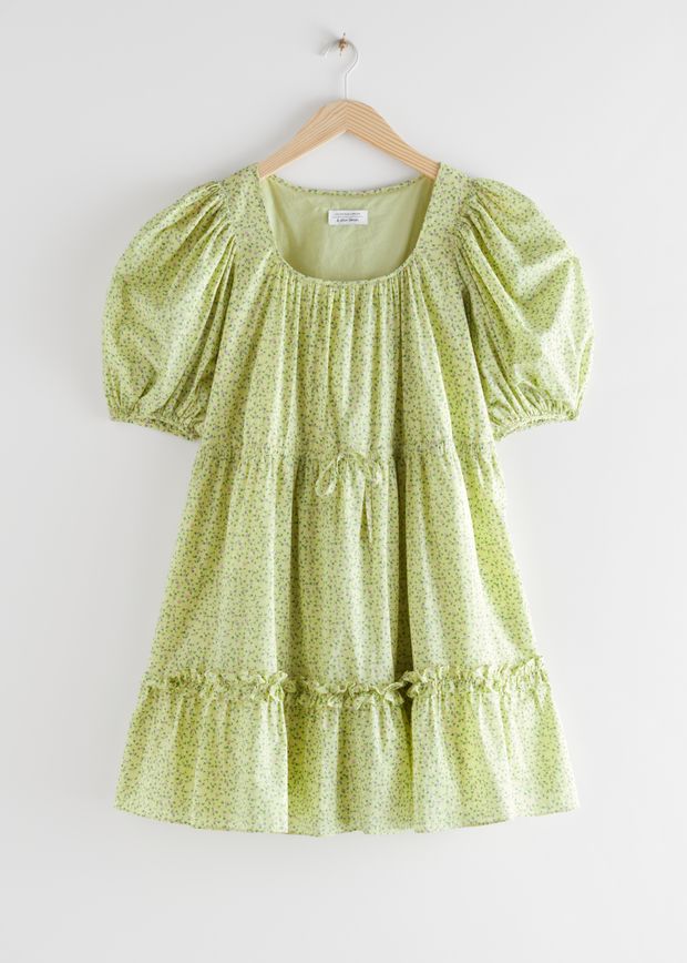 Tiered Puff Sleeve Mini Dress