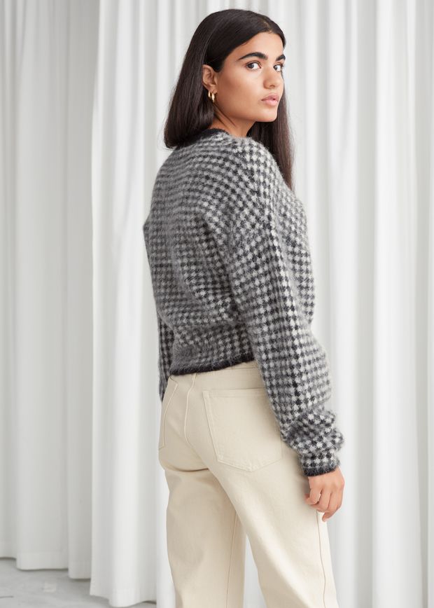 Flauschiger Jacquard-Strickpullover