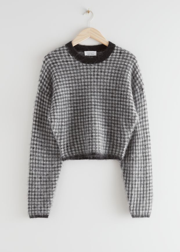 Fuzzy Jacquard Knit Sweater