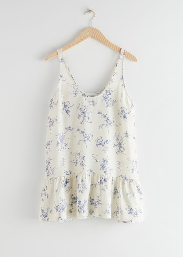 White blue flower dress