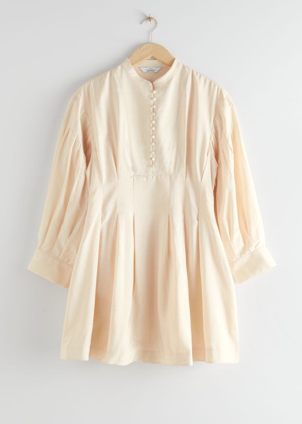Voluminous Silk Mini Dress